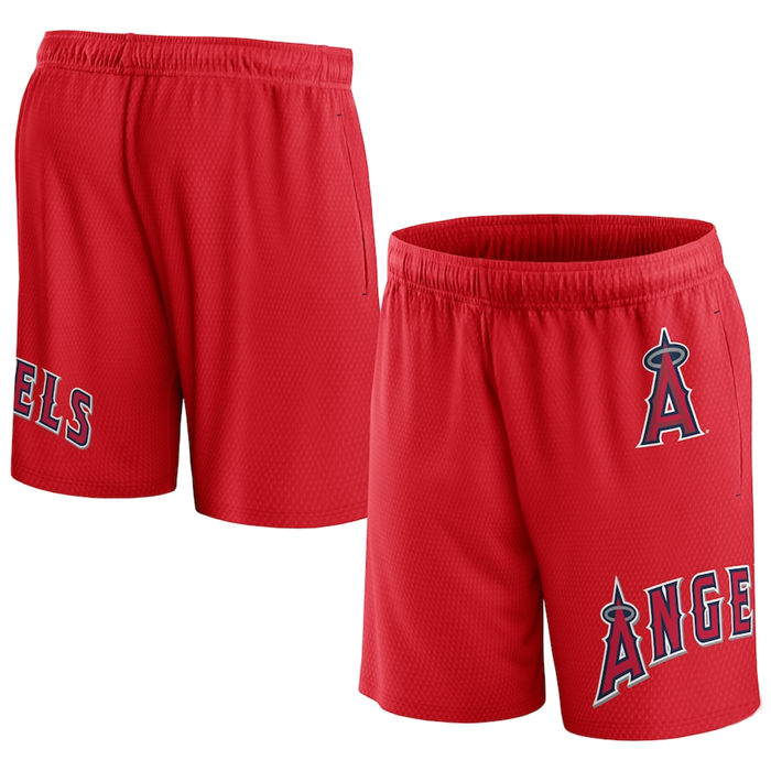 Men's Los Angeles Angels Red Clincher Mesh Shorts